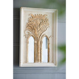 Set of Two 30" White and Gold Wood Framed Accent Mirrors - Homeroots - Flyclothing LLC