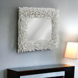 28" White Framed Accent Mirror - Homeroots