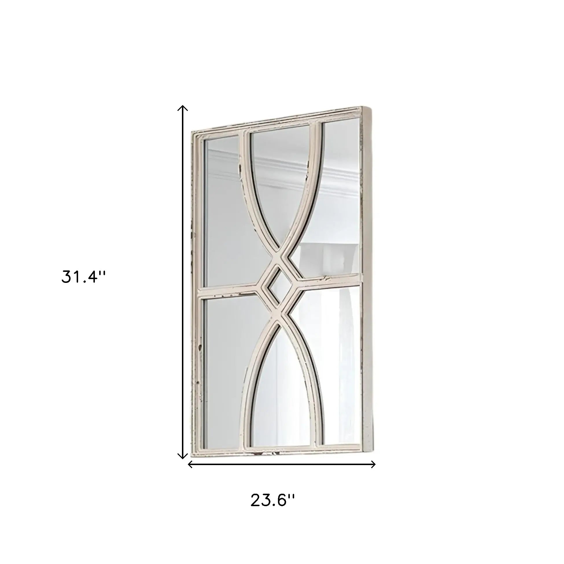 Set of Two White Solid and Engineered Wood Framed Accent Mirror - Homeroots - Flyclothing LLC