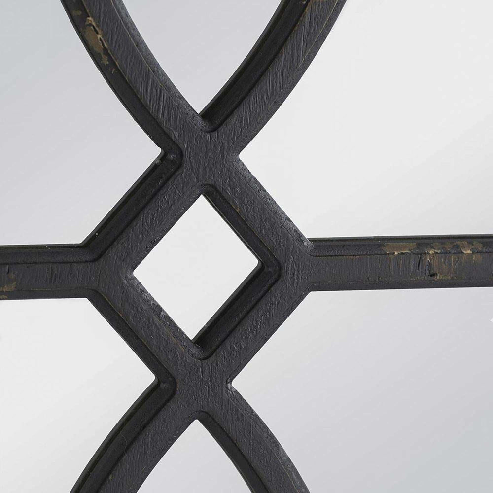 Set of Two Black Solid and Engineered Wood Framed Accent Mirror - Homeroots - Flyclothing LLC