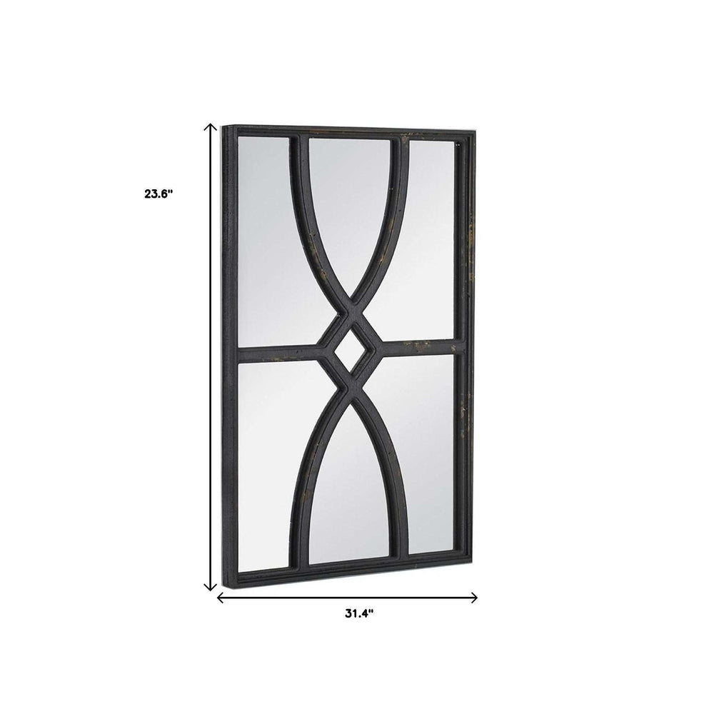 Set of Two Black Solid and Engineered Wood Framed Accent Mirror - Homeroots - Flyclothing LLC