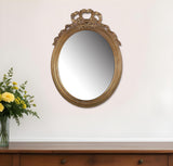 26" Gold Crowned Top Resin Framed Accent Mirror - Homeroots
