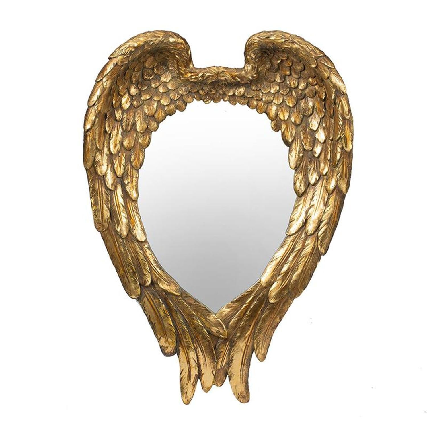 22" Gold Heart Resin Framed Accent Mirror - Homeroots - Flyclothing LLC