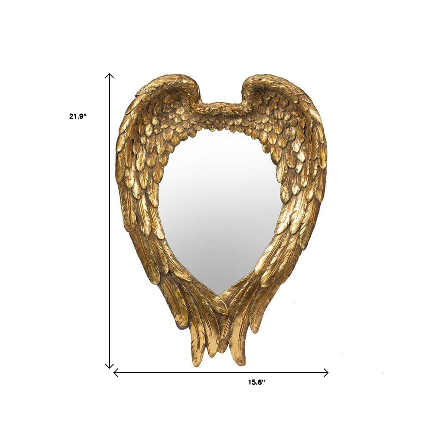 22" Gold Heart Resin Framed Accent Mirror - Homeroots - Flyclothing LLC
