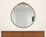 32" Gold Crowned Top Iron Framed Accent Mirror - Homeroots - Flyclothing LLC