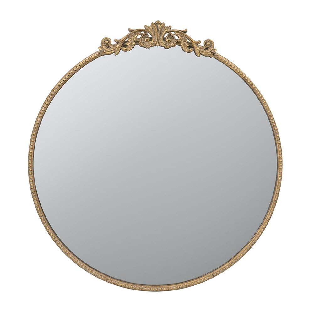 32" Gold Crowned Top Iron Framed Accent Mirror - Homeroots - Flyclothing LLC