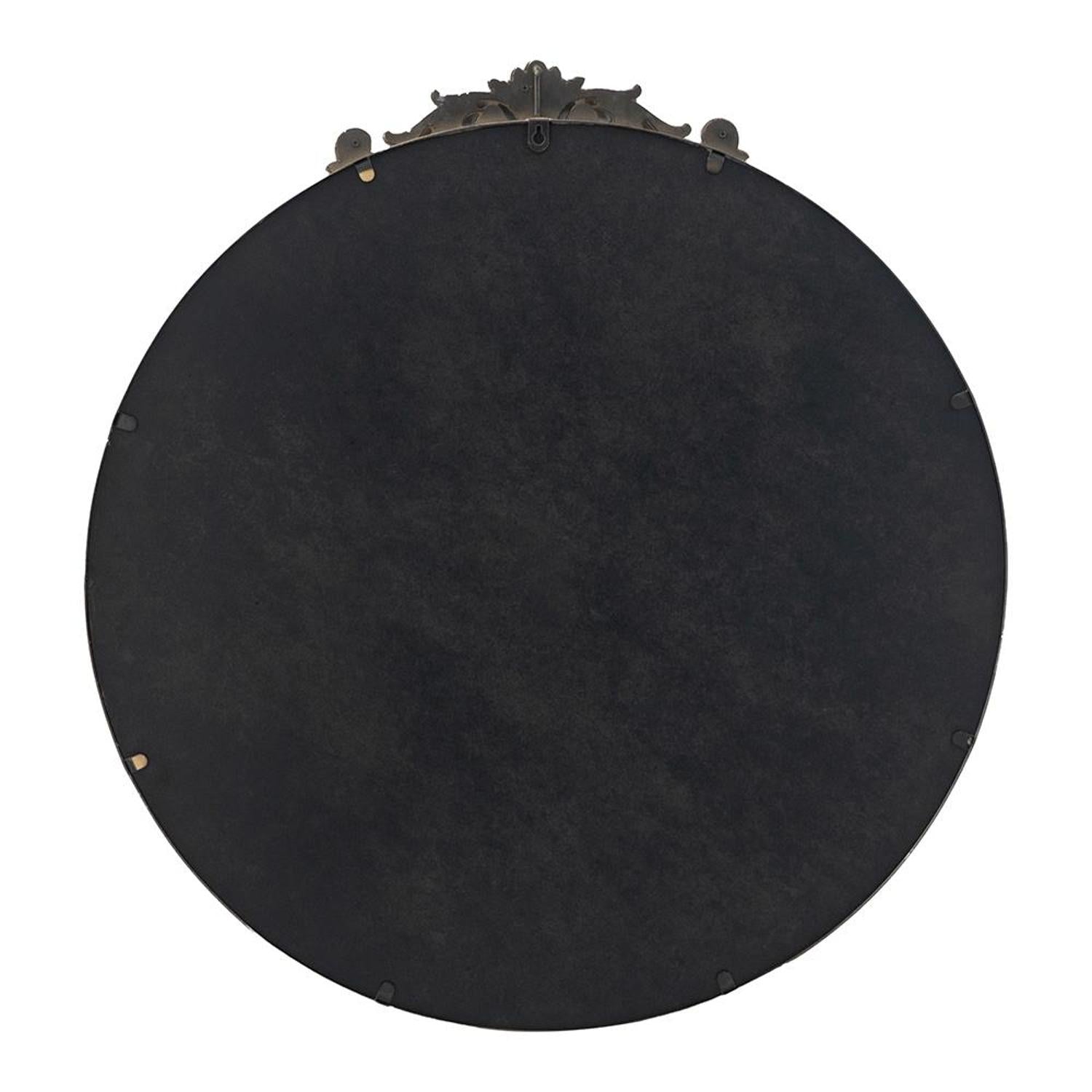 32" Gold Crowned Top Iron Framed Accent Mirror - Homeroots - Flyclothing LLC