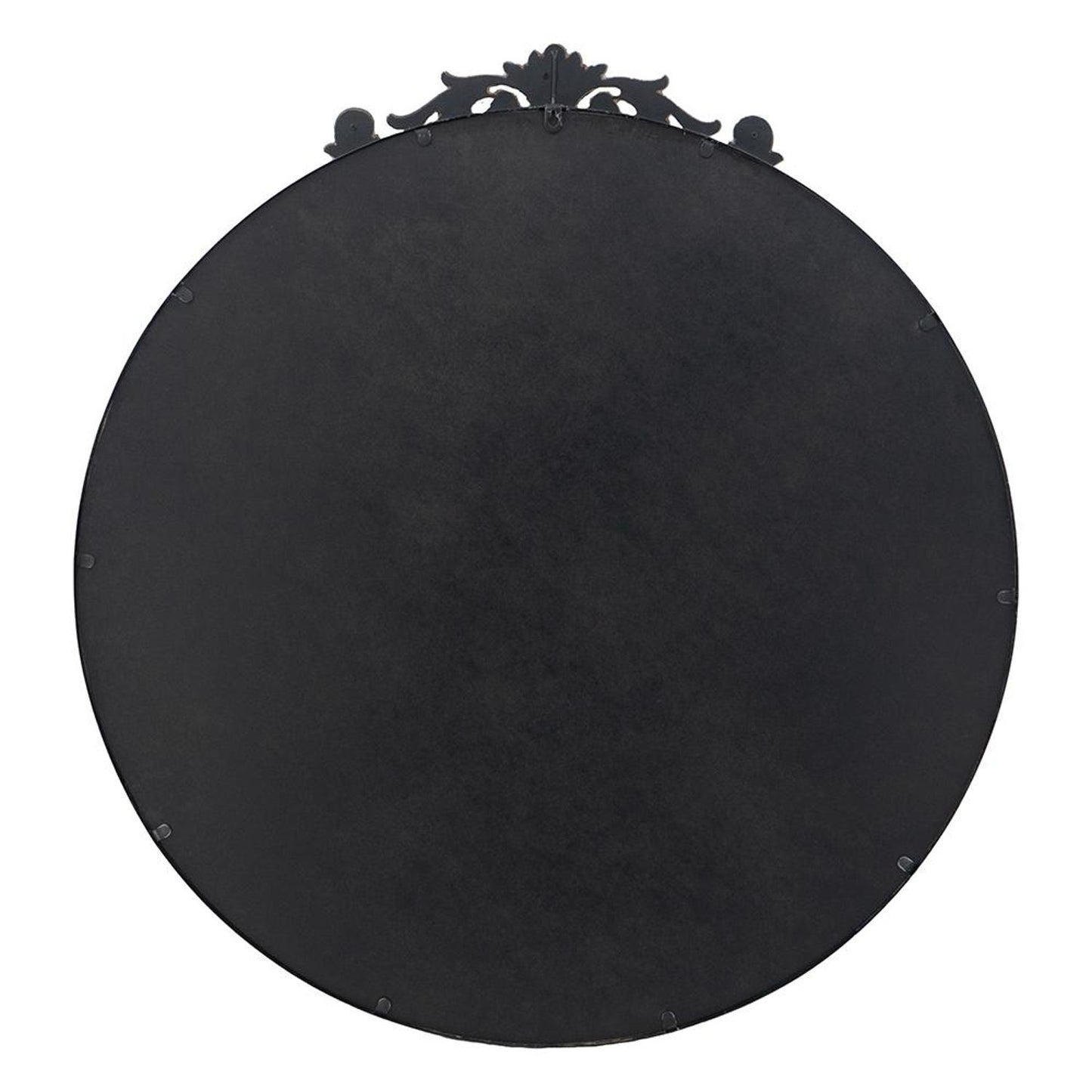 39" Black Crowned Top Iron Framed Accent Mirror - Homeroots - Flyclothing LLC