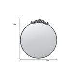 39" Black Crowned Top Iron Framed Accent Mirror - Homeroots - Flyclothing LLC