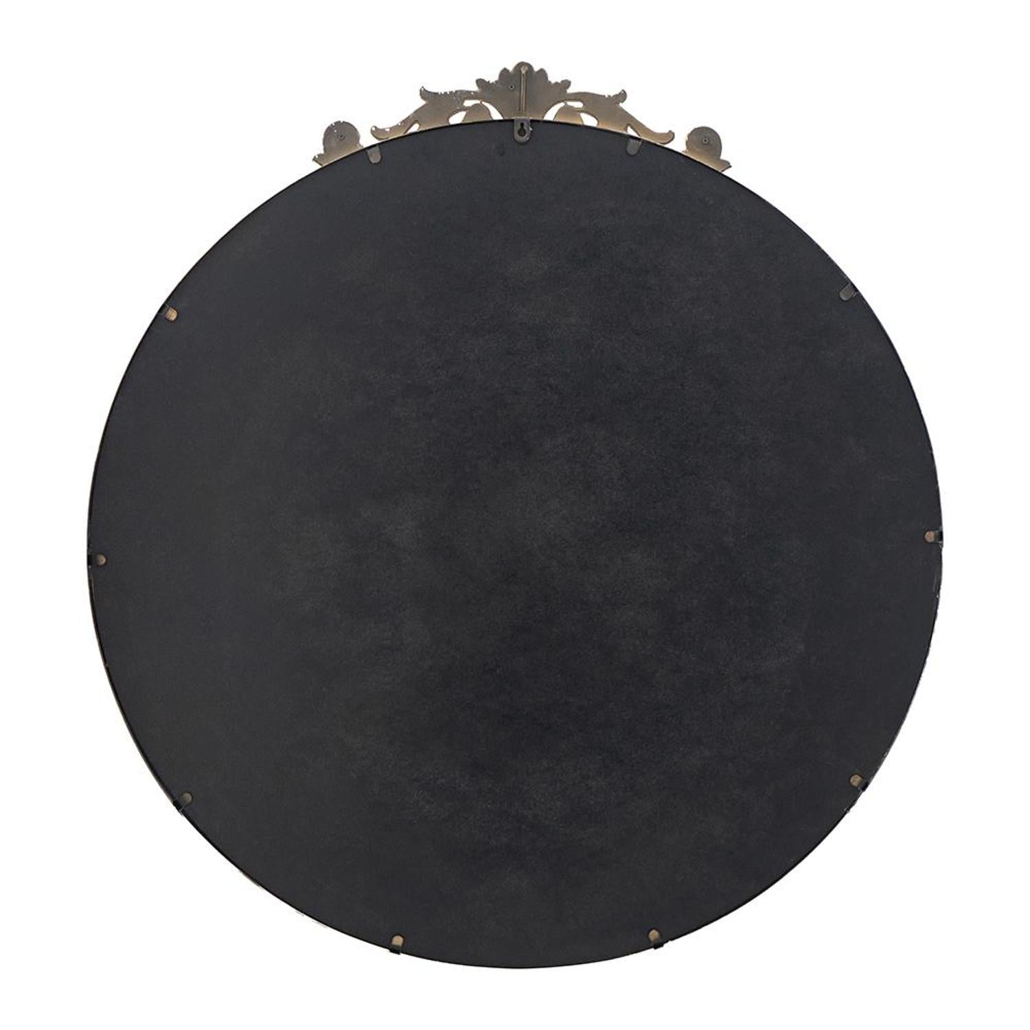 39" Gold Crowned Top Iron Framed Accent Mirror - Homeroots - Flyclothing LLC