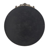 39" Gold Crowned Top Iron Framed Accent Mirror
