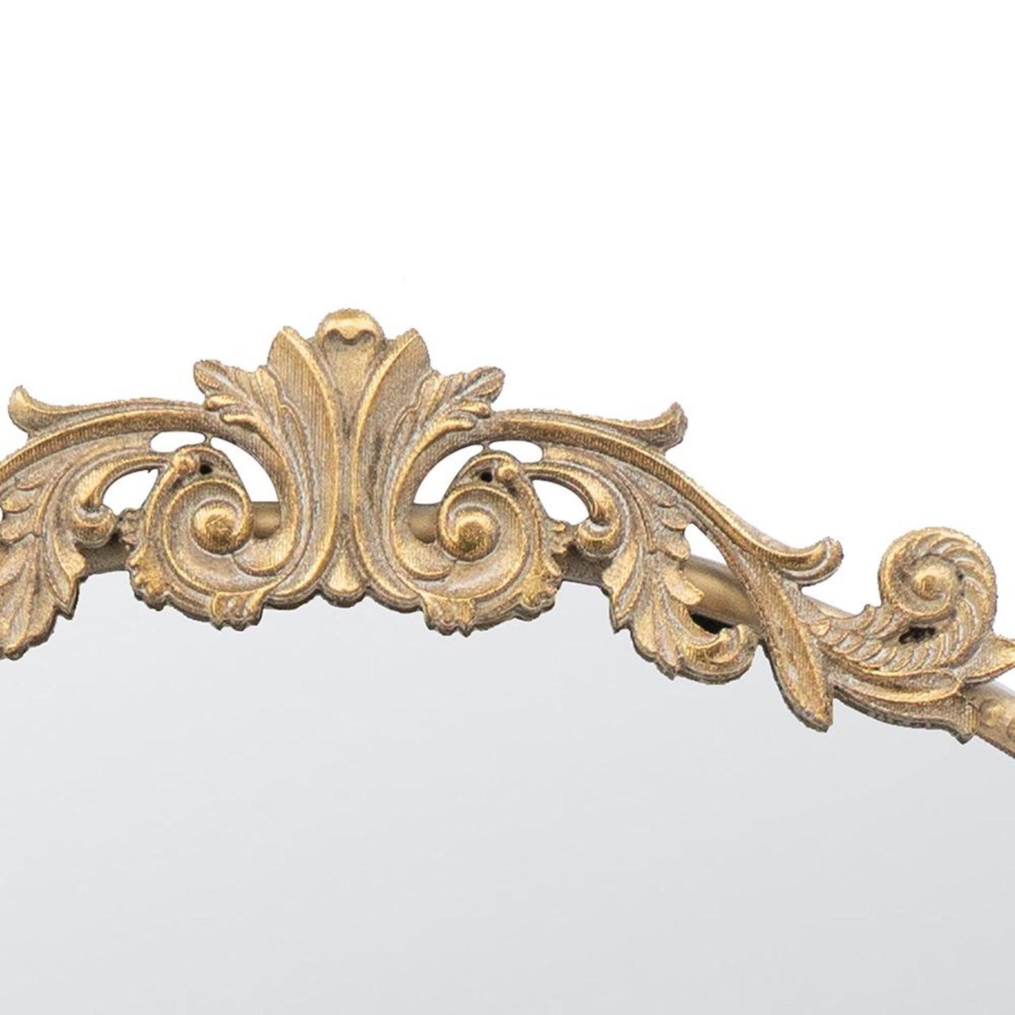39" Gold Crowned Top Iron Framed Accent Mirror - Homeroots - Flyclothing LLC
