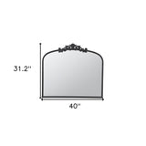 31" Black Arch Iron Framed Accent Mirror - Homeroots - Flyclothing LLC