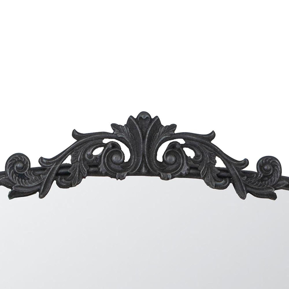 31" Black Arch Iron Framed Accent Mirror - Homeroots - Flyclothing LLC
