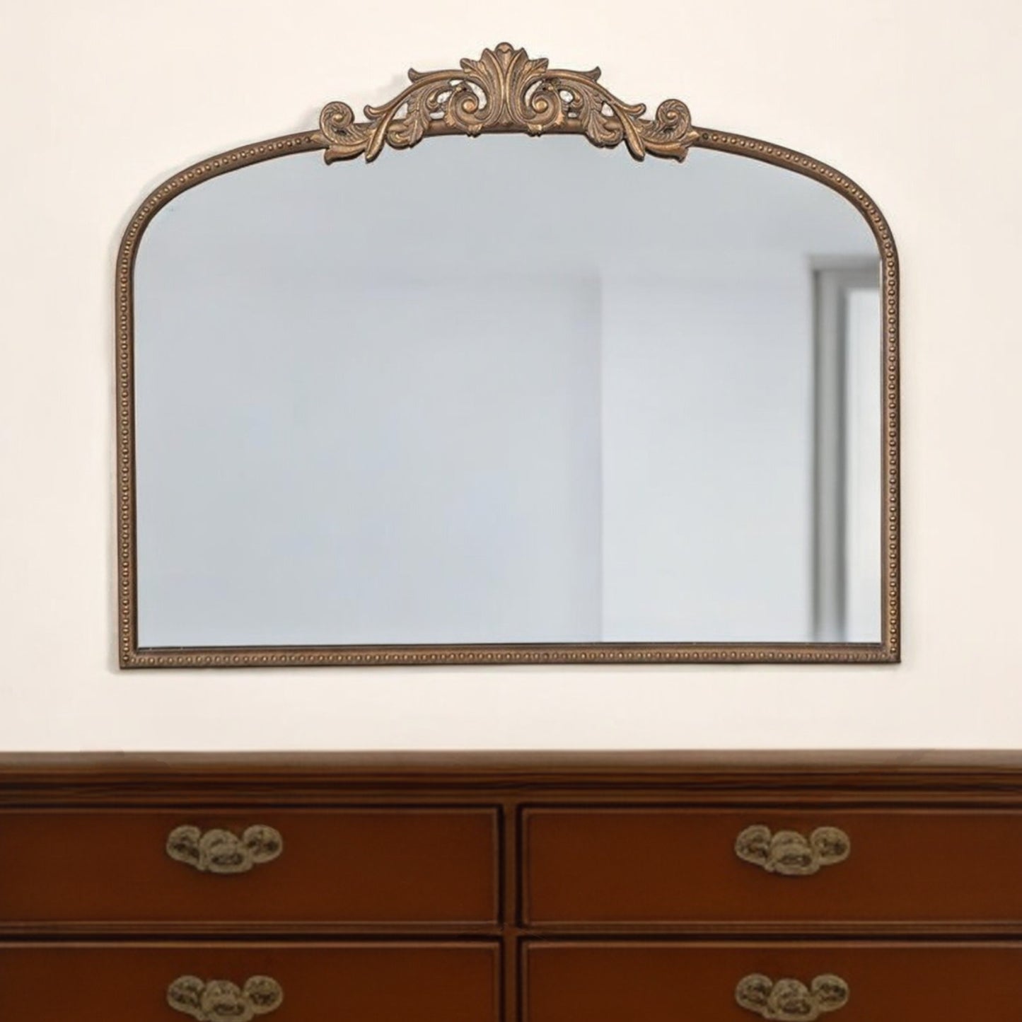 31" Gold Arch Iron Framed Accent Mirror - Homeroots - Flyclothing LLC