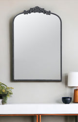 36" Black Arch Iron Framed Accent Mirror - Homeroots - Flyclothing LLC
