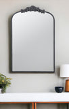 36" Black Arch Iron Framed Accent Mirror