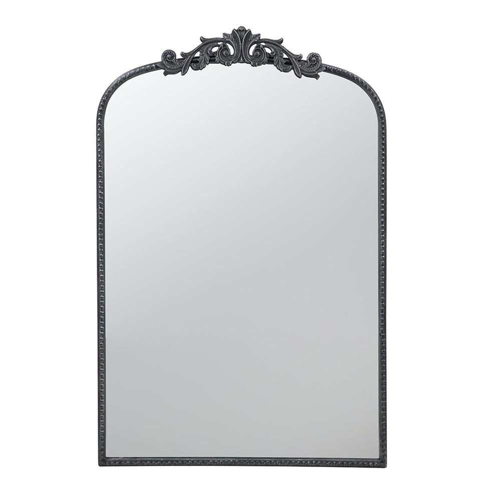 36" Black Arch Iron Framed Accent Mirror - Homeroots - Flyclothing LLC