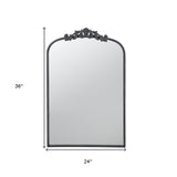 36" Black Arch Iron Framed Accent Mirror - Homeroots - Flyclothing LLC