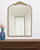 36" Gold Arch Iron Framed Accent Mirror - Homeroots