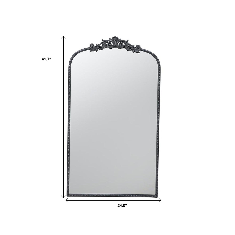 42" Black Arch Iron Framed Accent Mirror - Homeroots - Flyclothing LLC