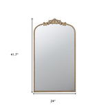42" Gold Arch Iron Framed Accent Mirror - Homeroots - Flyclothing LLC