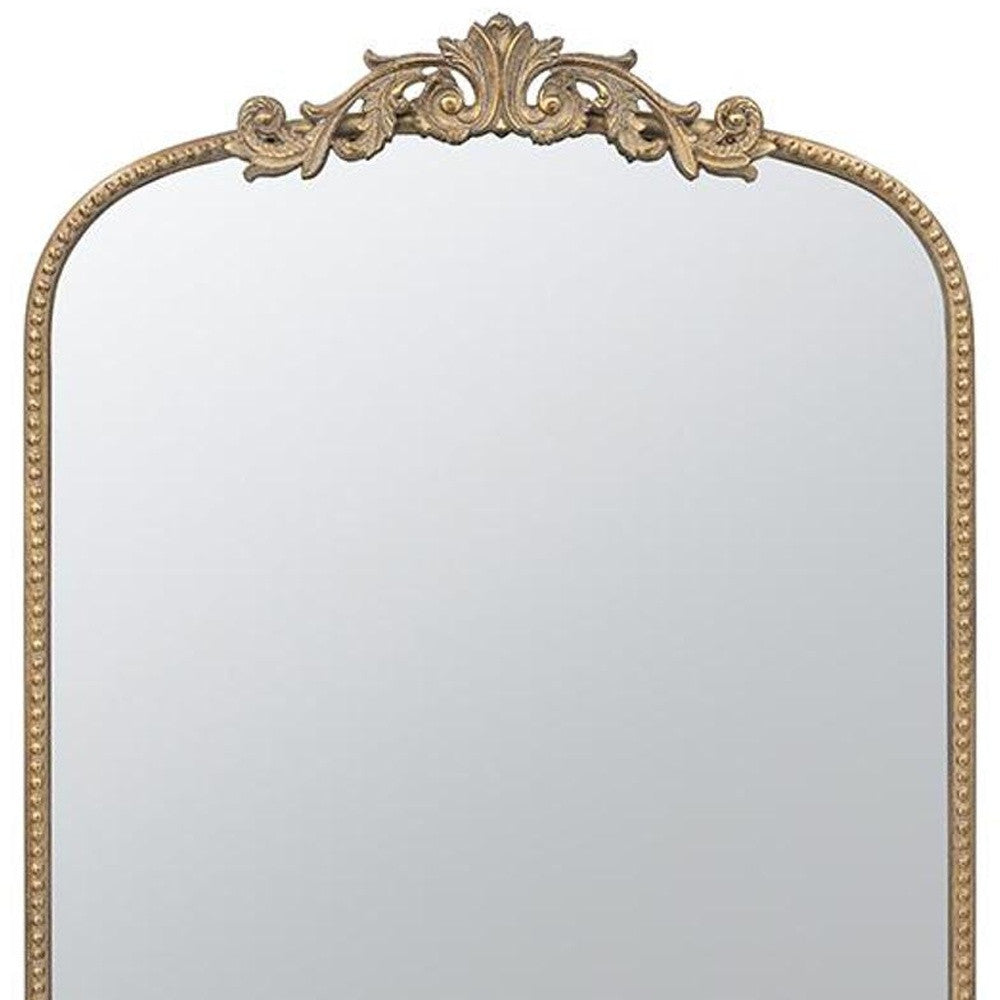42" Gold Arch Iron Framed Accent Mirror - Homeroots - Flyclothing LLC