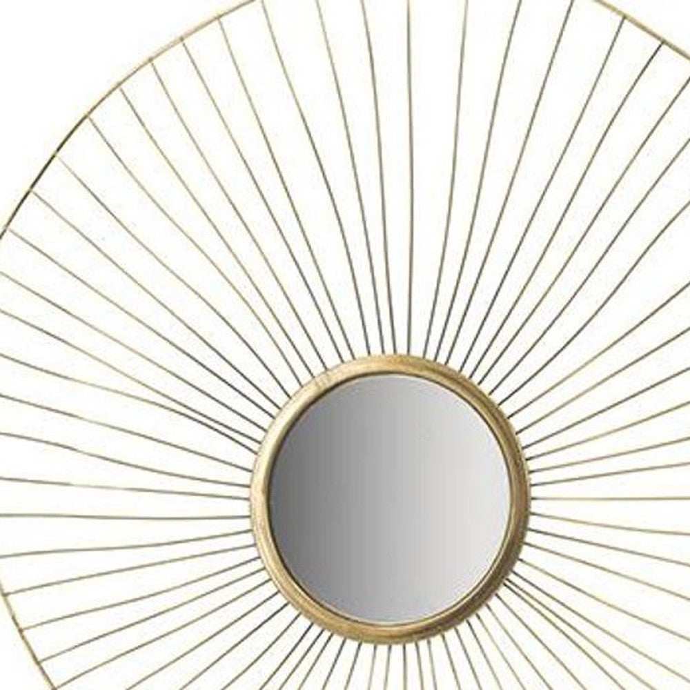 Set of Three Gold Sunburst Iron Framed Accent Mirror - Homeroots - Flyclothing LLC