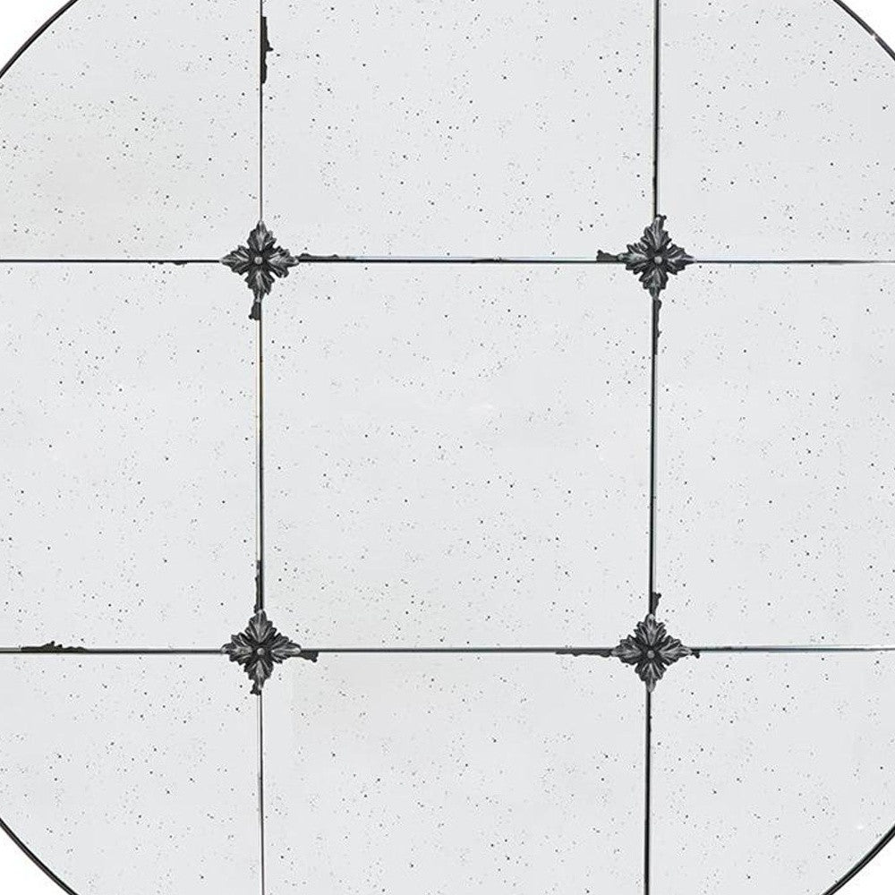 36" Black Round Iron Framed Accent Mirror - Homeroots - Flyclothing LLC