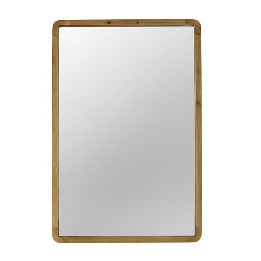 35" Brown Solid Wood Framed Accent Mirror