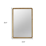 35" Brown Solid Wood Framed Accent Mirror - Homeroots - Flyclothing LLC
