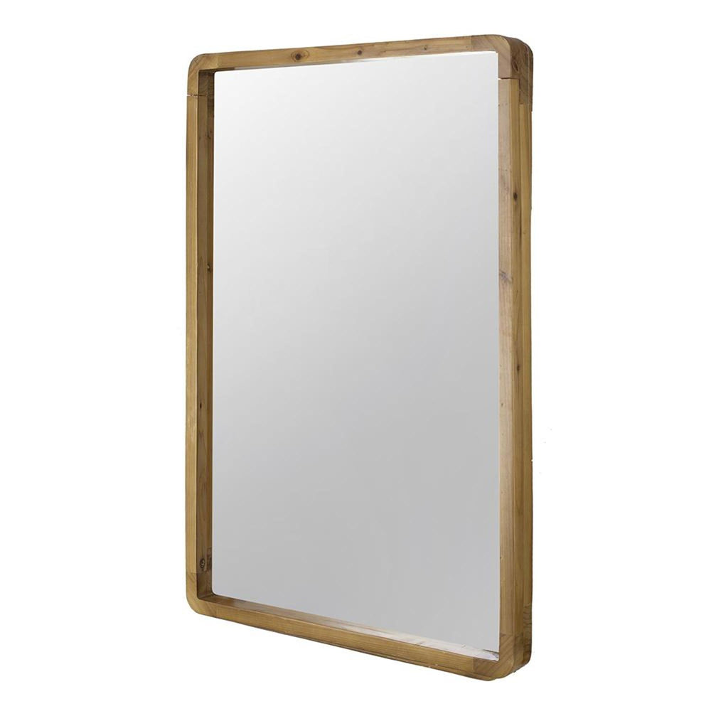 35" Brown Solid Wood Framed Accent Mirror - Homeroots - Flyclothing LLC