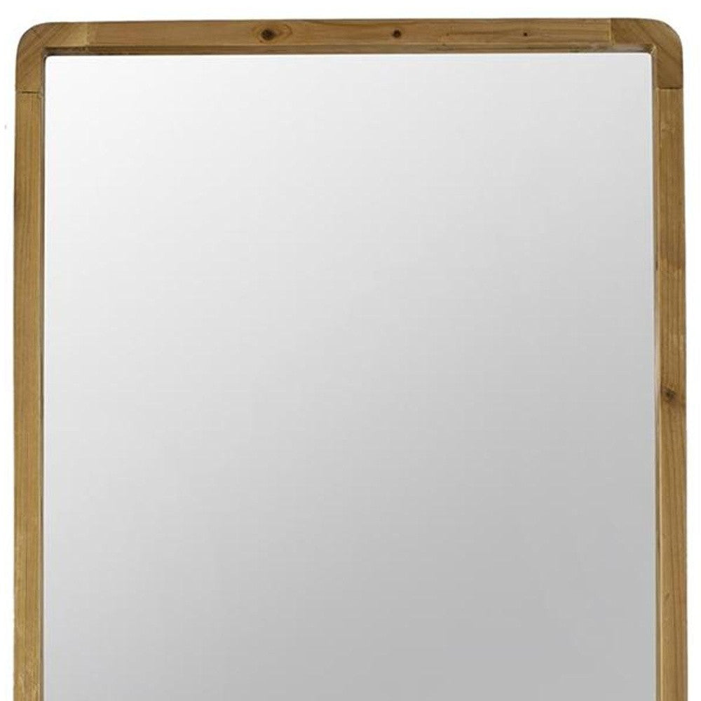 35" Brown Solid Wood Framed Accent Mirror - Homeroots - Flyclothing LLC