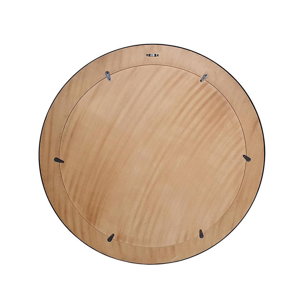 32" Brown and Black Faux Stone Round Framed Accent Mirror - Homeroots - Flyclothing LLC