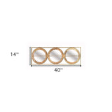 14" Brown and Gold Aluminum and Wood Geometric Framed Accent Mirror - Homeroots - Flyclothing LLC