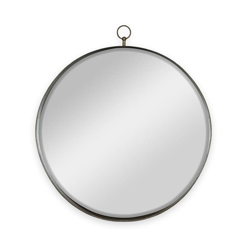 28" Gold Round Iron Framed Accent Mirror - Homeroots - Flyclothing LLC
