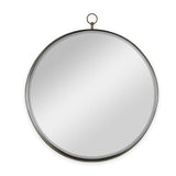 34" Gold Round Iron Framed Accent Mirror - Homeroots