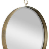 34" Gold Round Iron Framed Accent Mirror - Homeroots - Flyclothing LLC