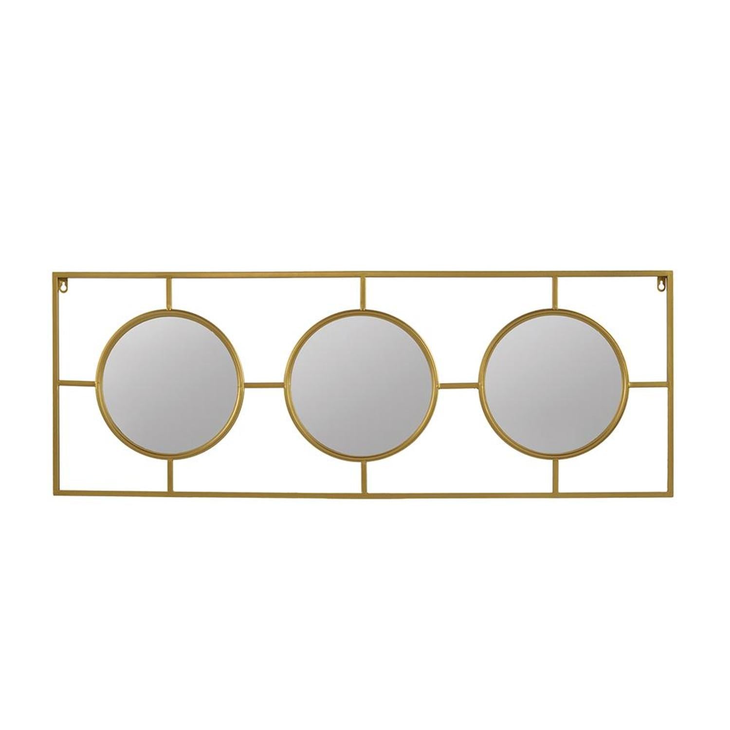 16" Gold Iron Framed Accent Mirror - Homeroots - Flyclothing LLC