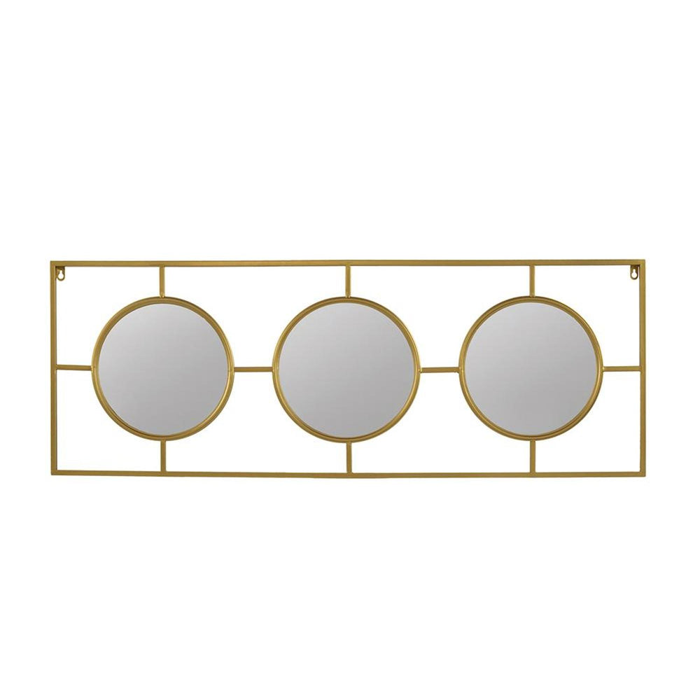 16" Gold Iron Framed Accent Mirror - Homeroots