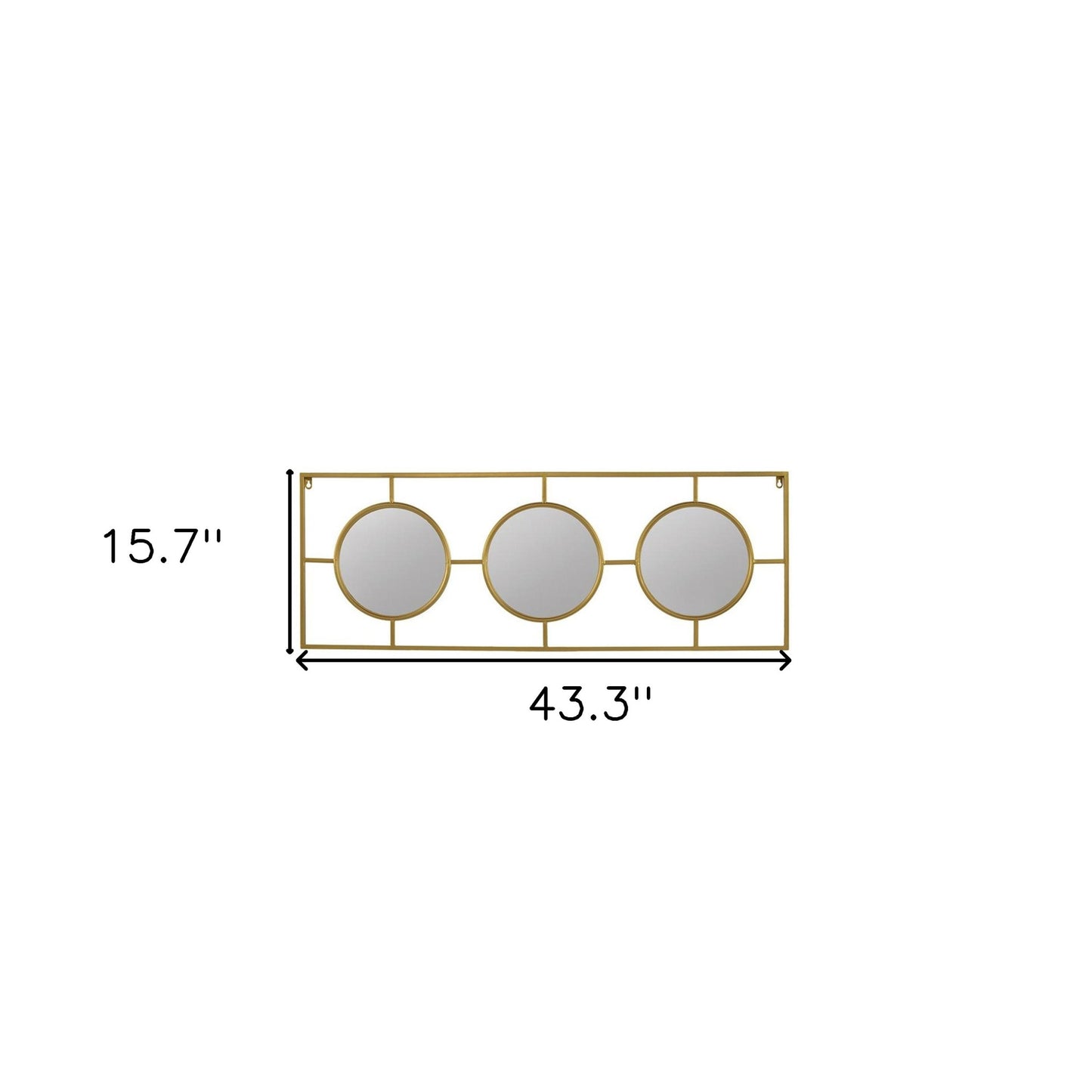 16" Gold Iron Framed Accent Mirror - Homeroots - Flyclothing LLC
