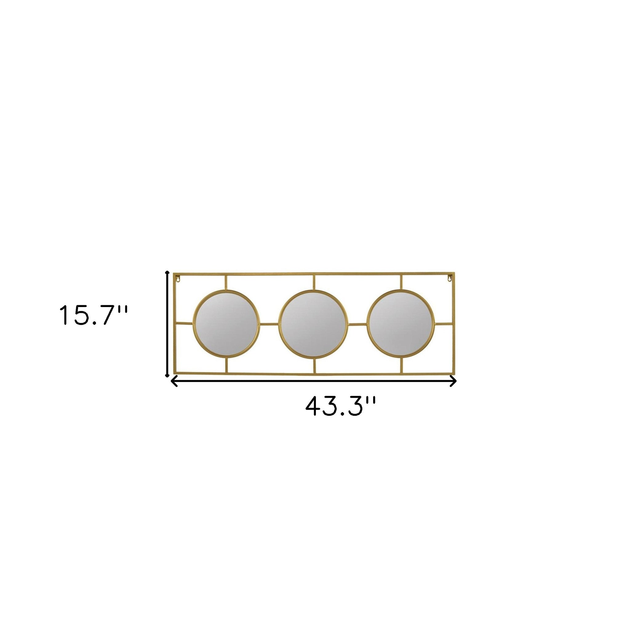 16" Gold Iron Framed Accent Mirror - Homeroots - Flyclothing LLC