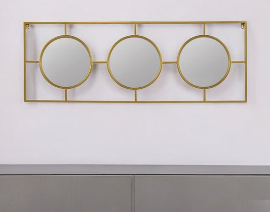 16" Gold Iron Framed Accent Mirror - Homeroots