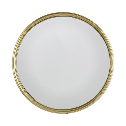 15" Gold Round Iron Textured Framed Accent Mirror