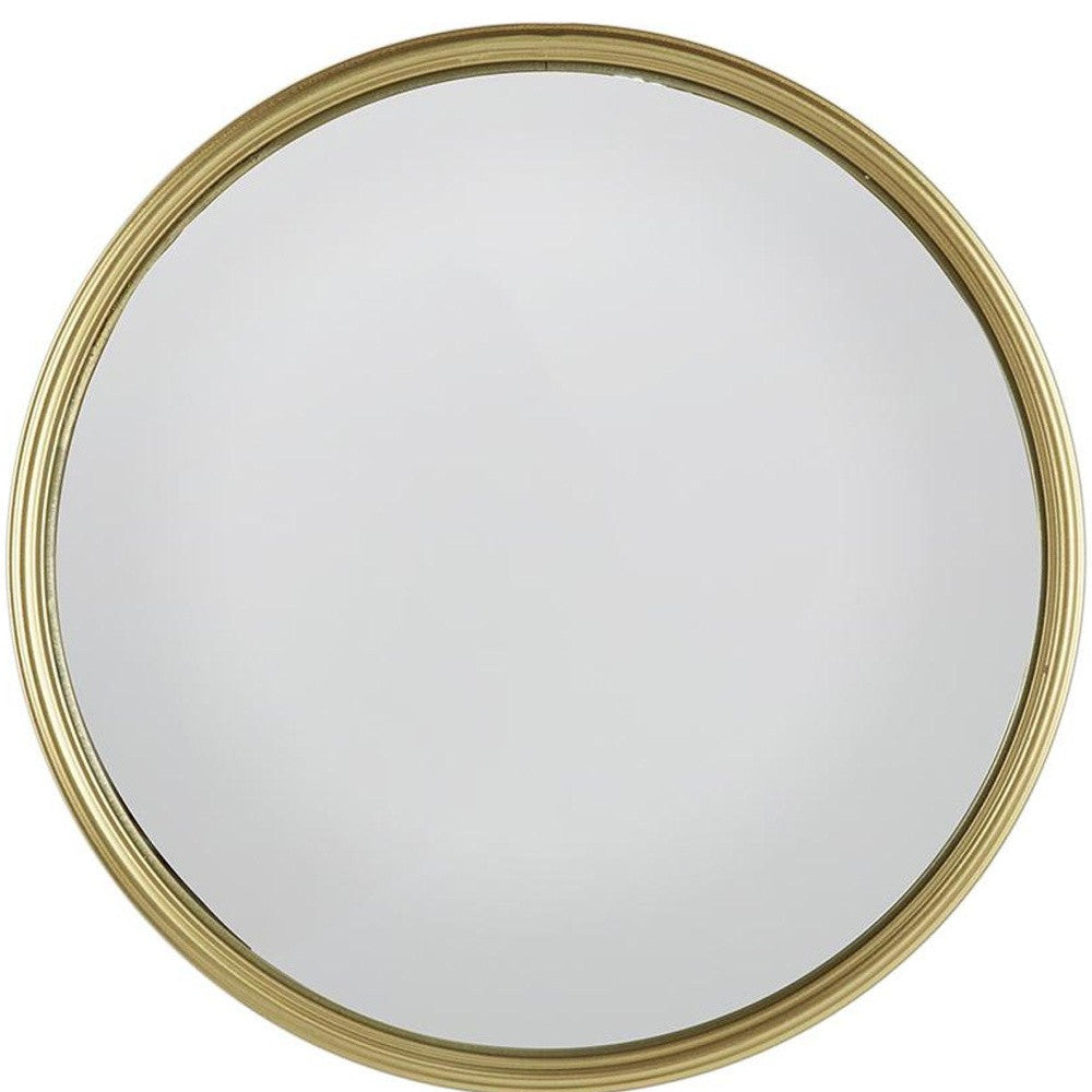 15" Gold Round Iron Textured Framed Accent Mirror - Homeroots - Flyclothing LLC