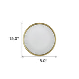 15" Gold Round Iron Textured Framed Accent Mirror - Homeroots - Flyclothing LLC