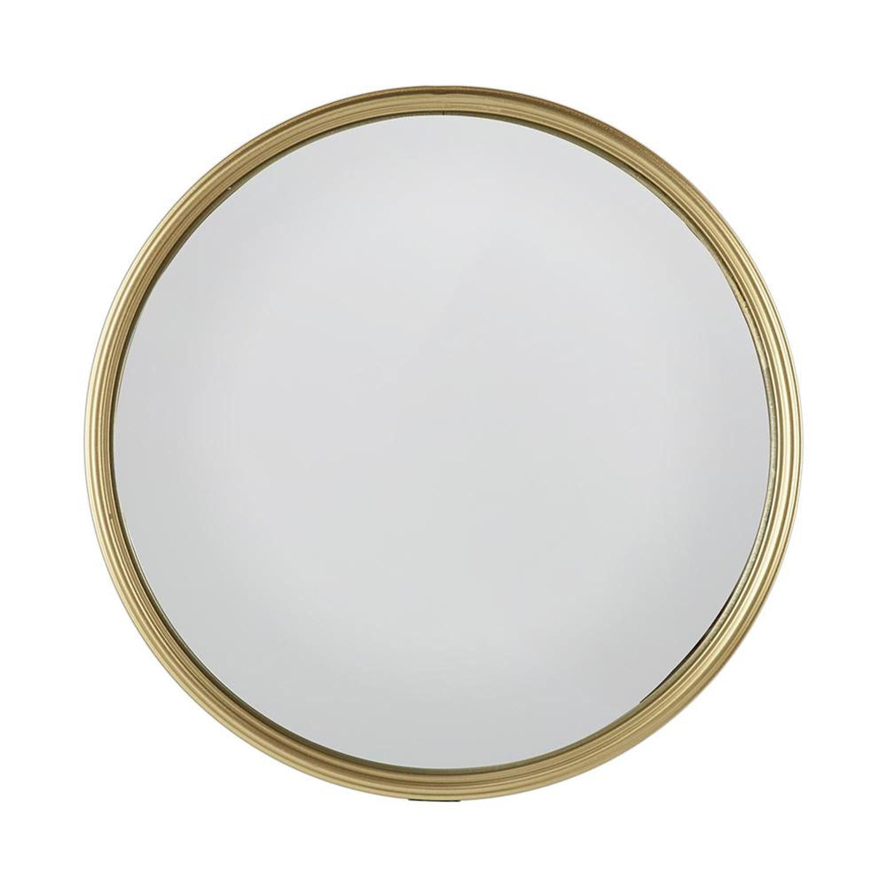 10" Gold Round Iron Textured Framed Accent Mirror - Homeroots - Flyclothing LLC
