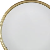 10" Gold Round Iron Textured Framed Accent Mirror - Homeroots - Flyclothing LLC