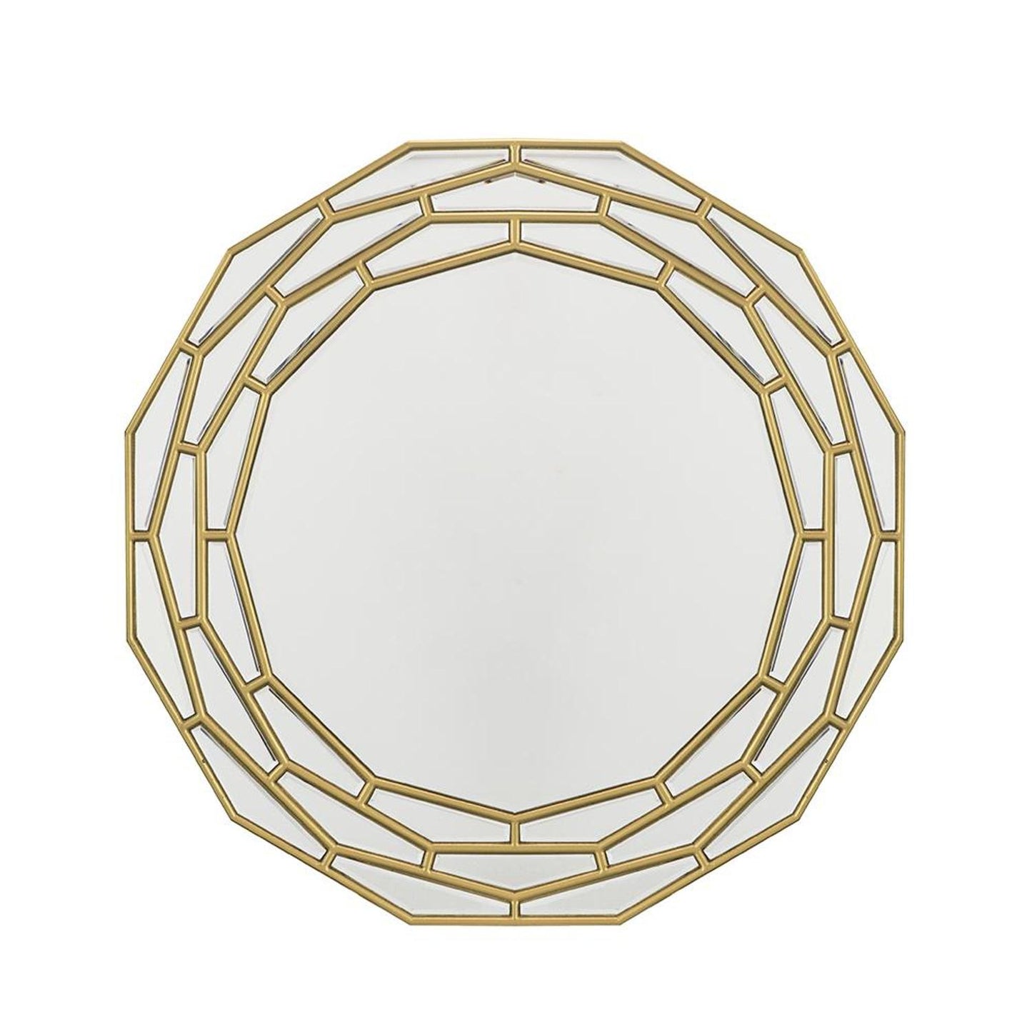 35" Gold Round Framed Accent Mirror - Homeroots - Flyclothing LLC