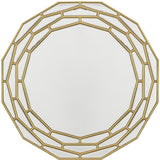 35" Gold Round Framed Accent Mirror - Homeroots - Flyclothing LLC